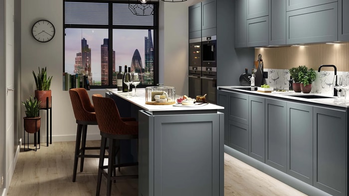 Intelliga Chester Cloudy Blue Kitchen