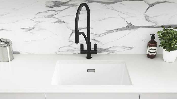 Sink and tap in a Chester Grey Kitchen