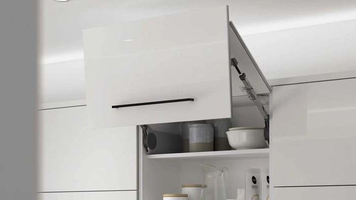 Aventos unit in an Esker Ice Kitchen