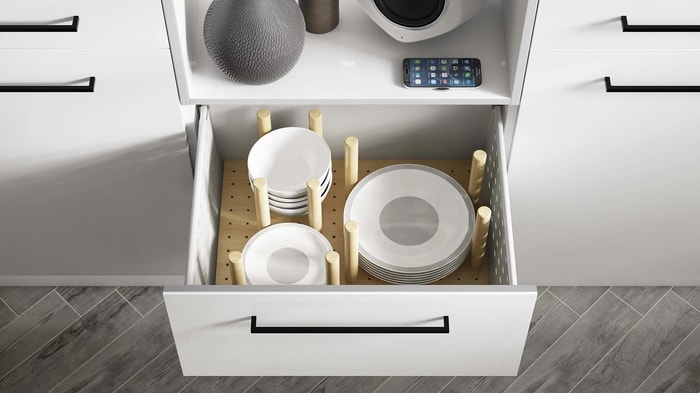 Open drawer in an Esker Ice Kitchen