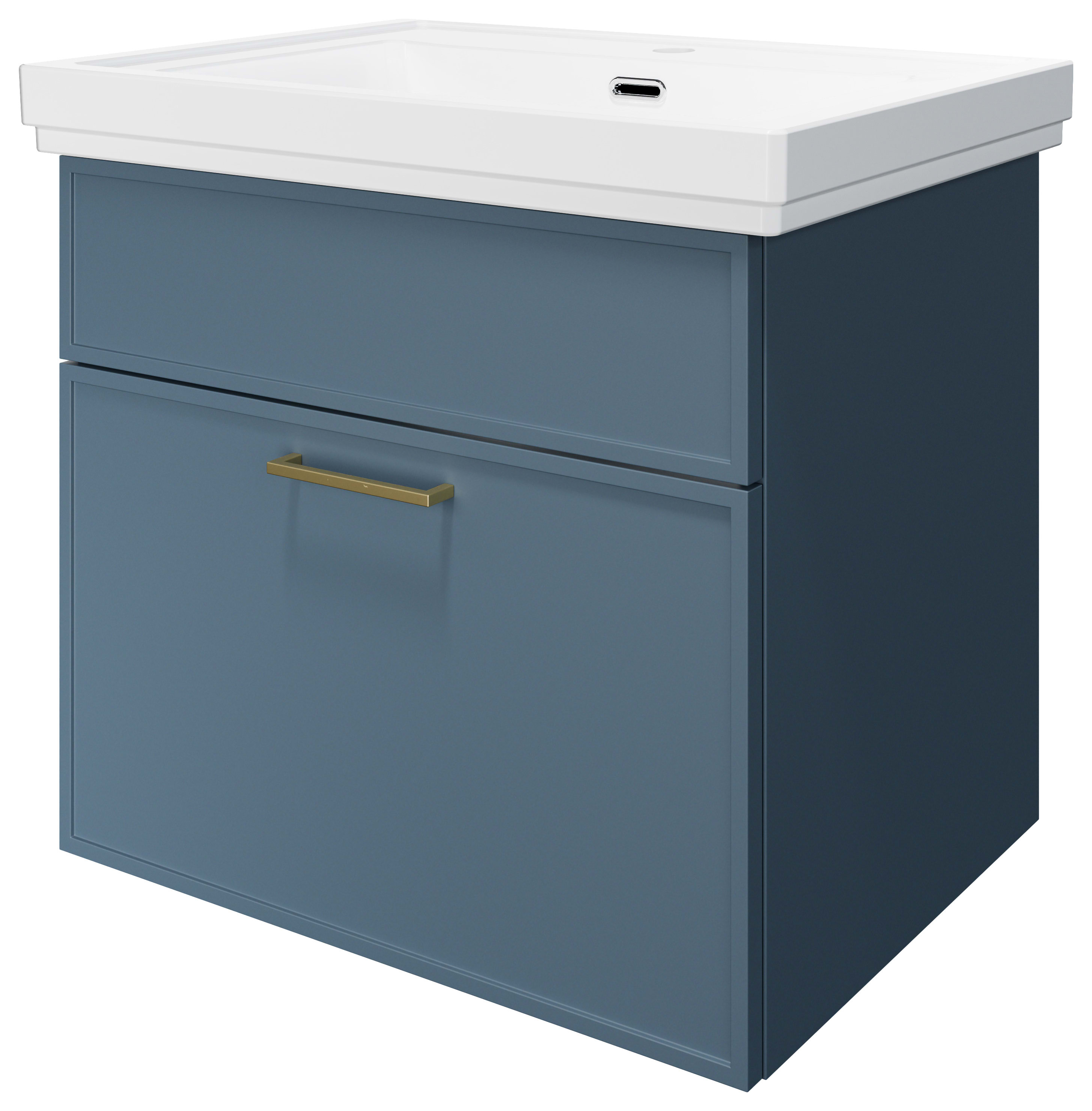 Wickes Haven Misty Blue Wall Hung Vanity Unit