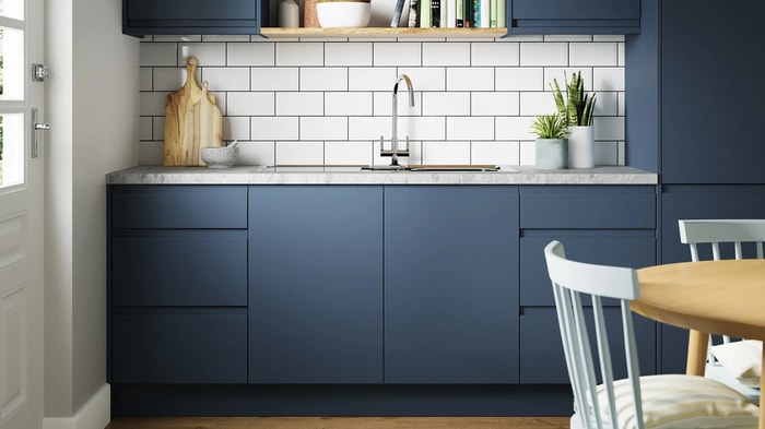 Sink and tap in a Madison Marine Blue Kitchen