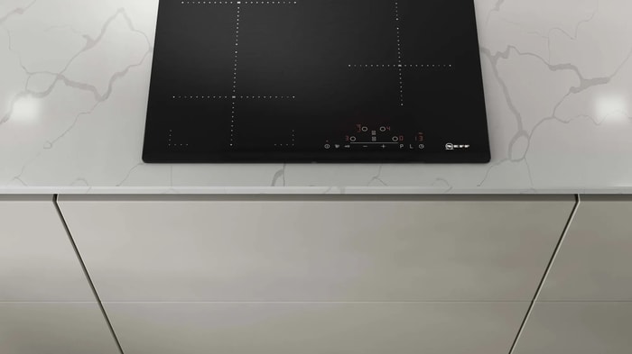 Induction hob in a Intelliga Melrose Dove Grey Kitchen