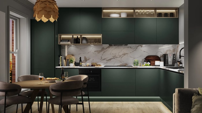 Sandford Forest Green Kitchen