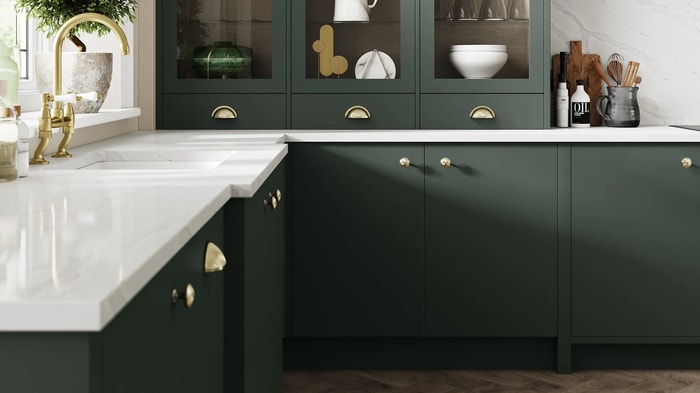 Dresser unit in a Sandford Forest Green Kitchen