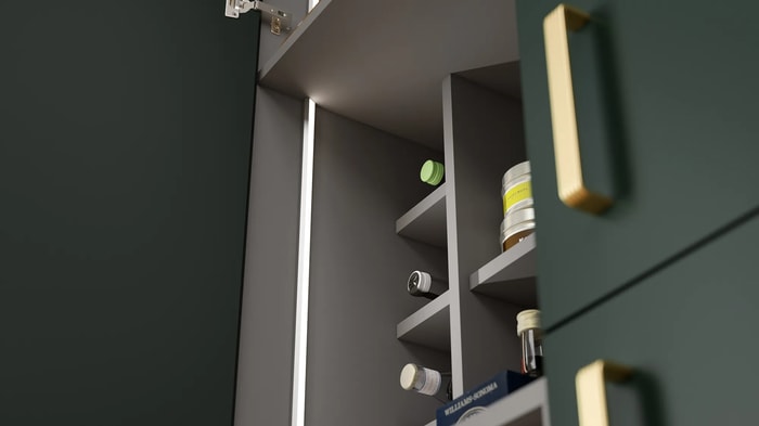 Larder in a Sandford Forest Green Kitchen