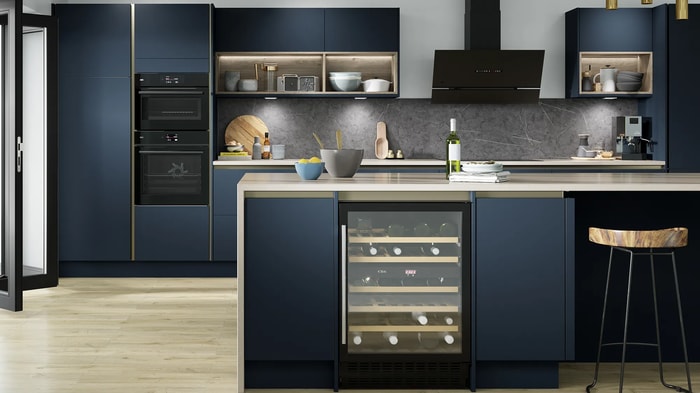 Sandford Midnight Kitchen with a wine cooler