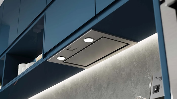 NEFF hood in a Sofia Marine Blue Kitchen