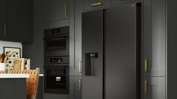 Fridge freezer in a Tiverton Anthracite Kitchen