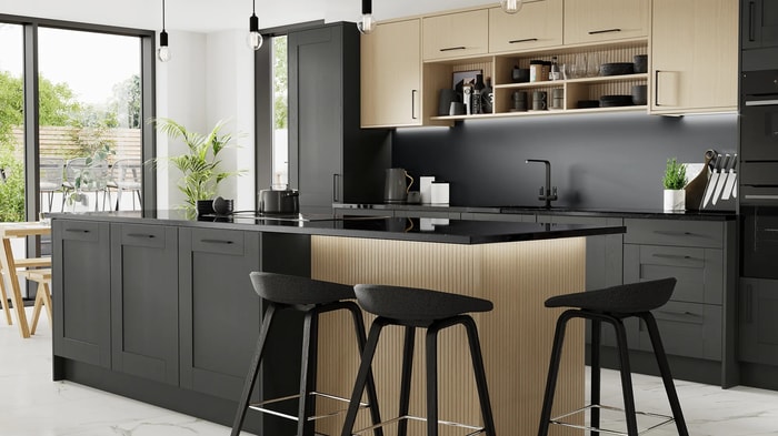Tiverton Anthracite Kitchen with an island