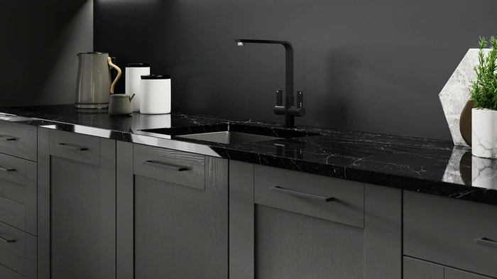 Sink and tap in a Tiverton Anthracite Kitchen