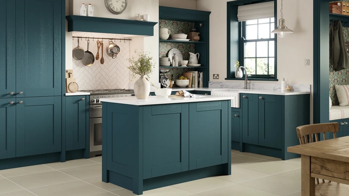 Tiverton Twilight Kitchen with an island